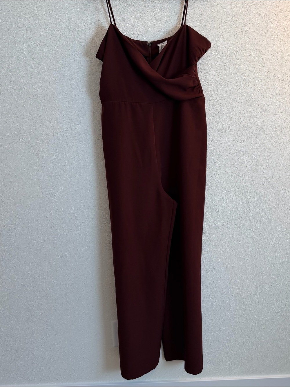 Sadie & Sage Burgundy Off-Shoulder Jumpsuit